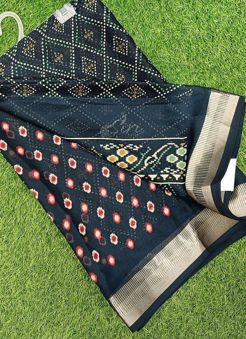 Beautiful Printed Moss Georgette Saree