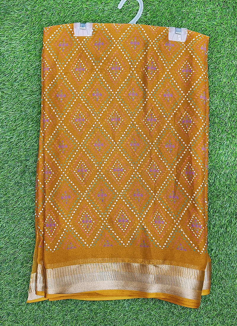 Beautiful Printed Moss Georgette Saree