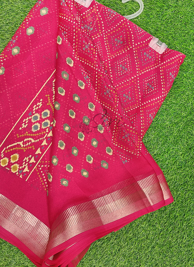 Beautiful Printed Moss Georgette Saree