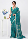 Beautiful Printed Moss Georgette Saree