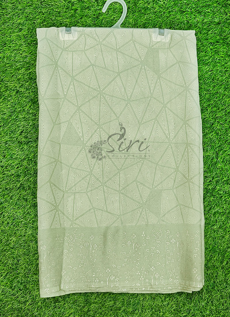 Beautiful Printed Moss Georgette Saree