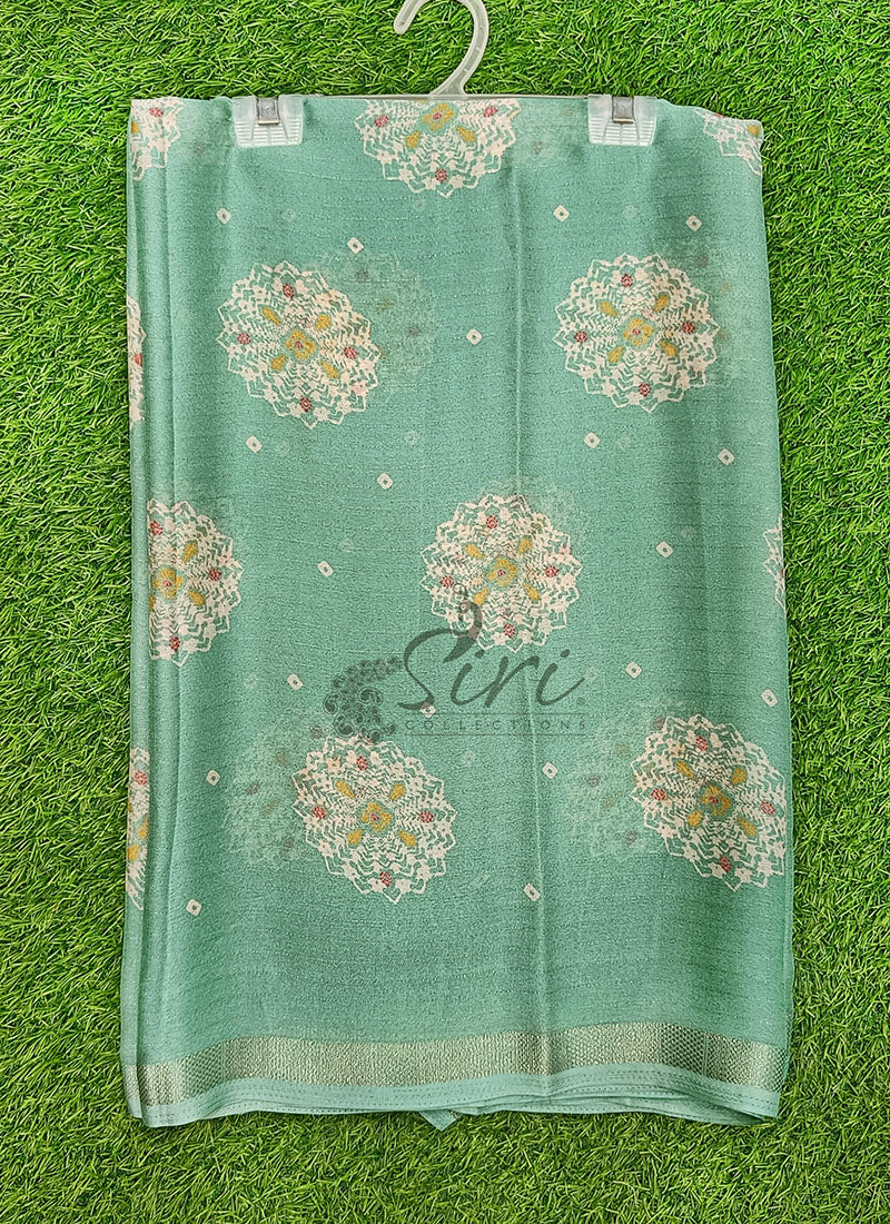 Beautiful Printed Moss Georgette Saree