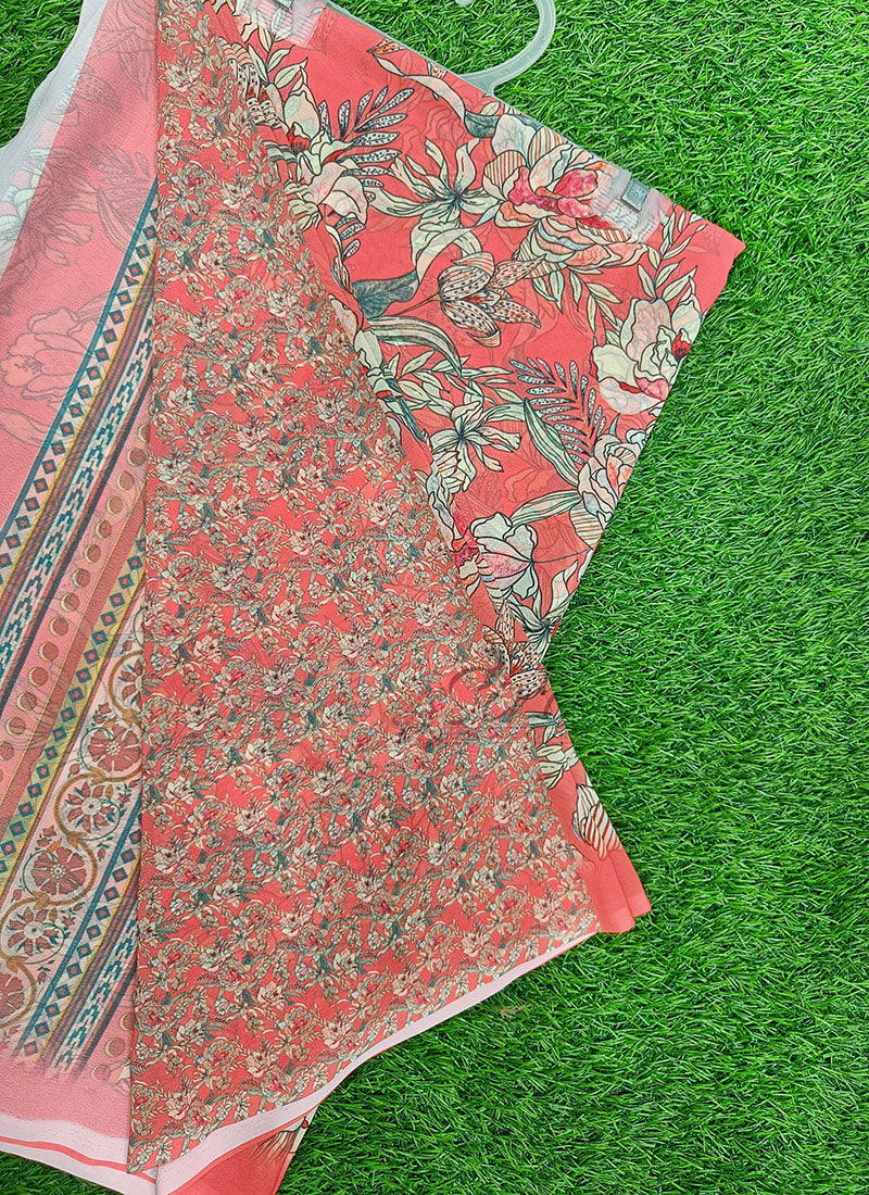 Beautiful Digital Print Georgette Saree