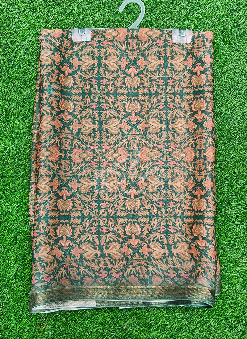 Beautiful Digital Print Moss Georgette Saree