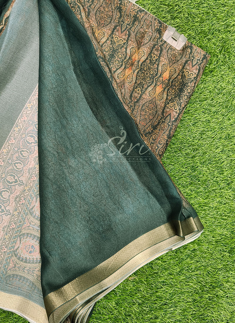 Beautiful Digital Print Moss Georgette Saree
