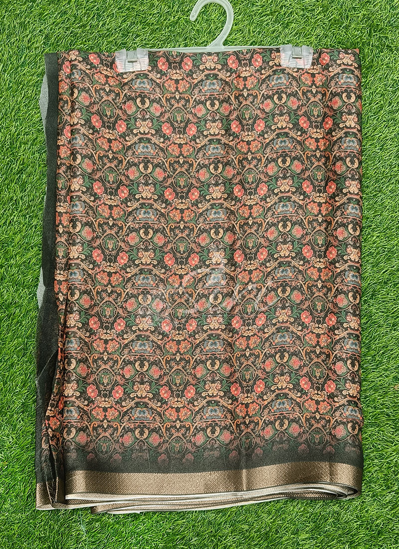 Beautiful Digital Print Moss Georgette Saree