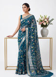 Beautiful Printed Moss Georgette Saree