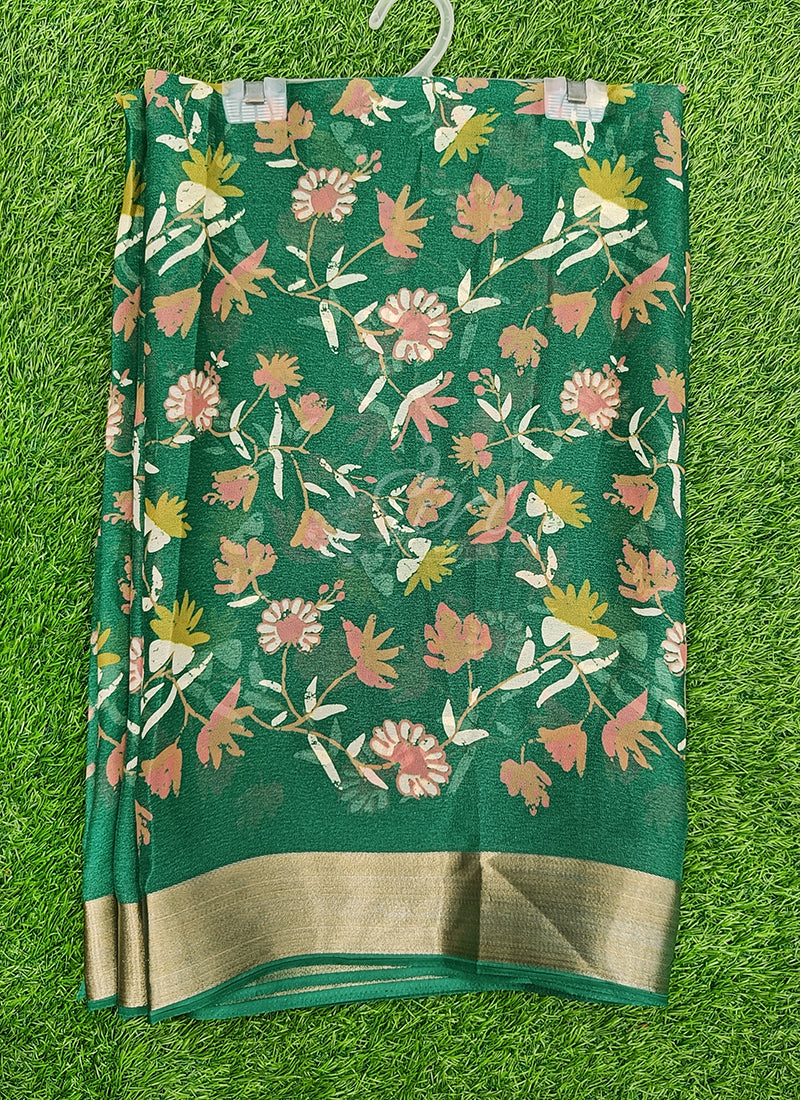 Beautiful Printed Moss Georgette Saree