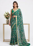 Beautiful Printed Moss Georgette Saree