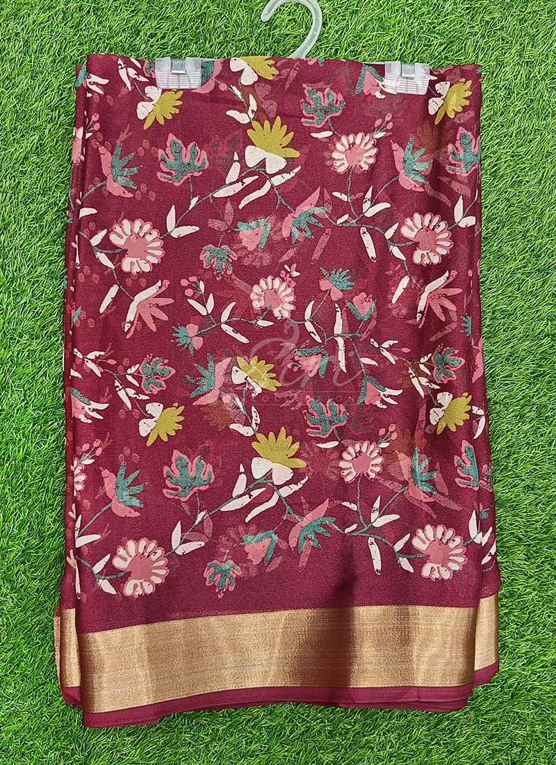 Beautiful Printed Moss Georgette Saree