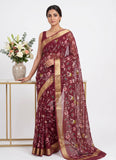 Beautiful Printed Moss Georgette Saree