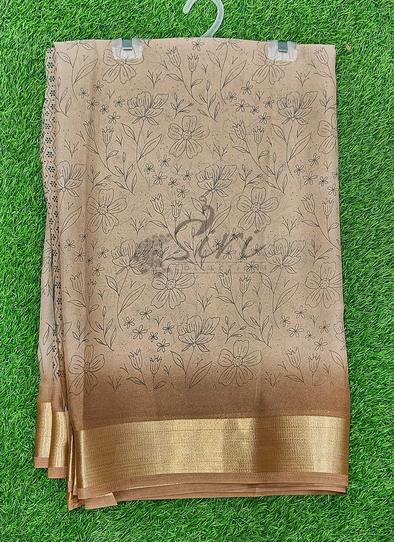 Beautiful Printed Moss Georgette Saree