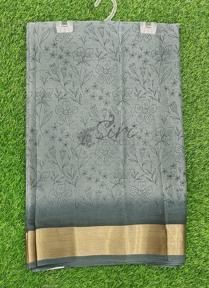 Beautiful Printed Moss Georgette Saree