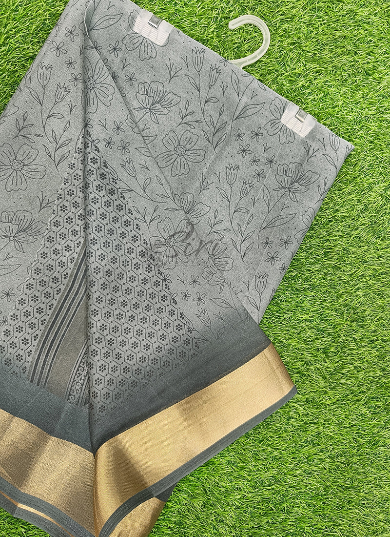 Beautiful Printed Moss Georgette Saree