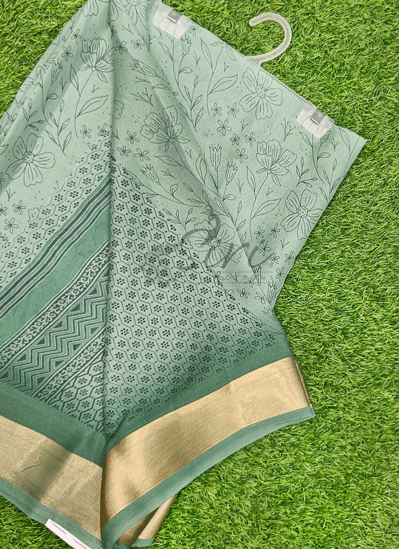 Beautiful Printed Moss Georgette Saree