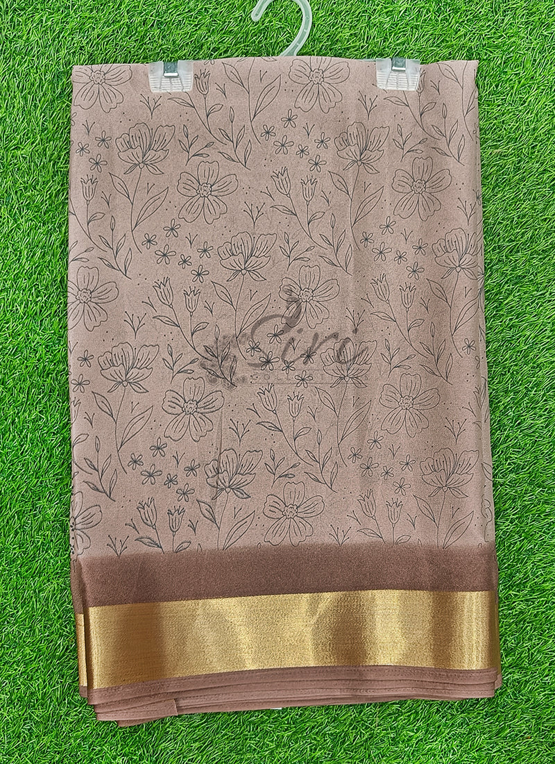 Beautiful Printed Moss Georgette Saree