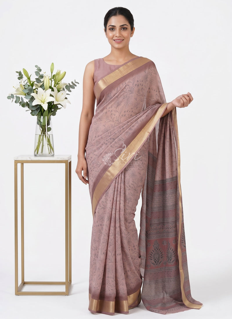 Beautiful Printed Moss Georgette Saree