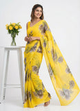 Latest Beautiful Digital Print Floral Georgette Saree