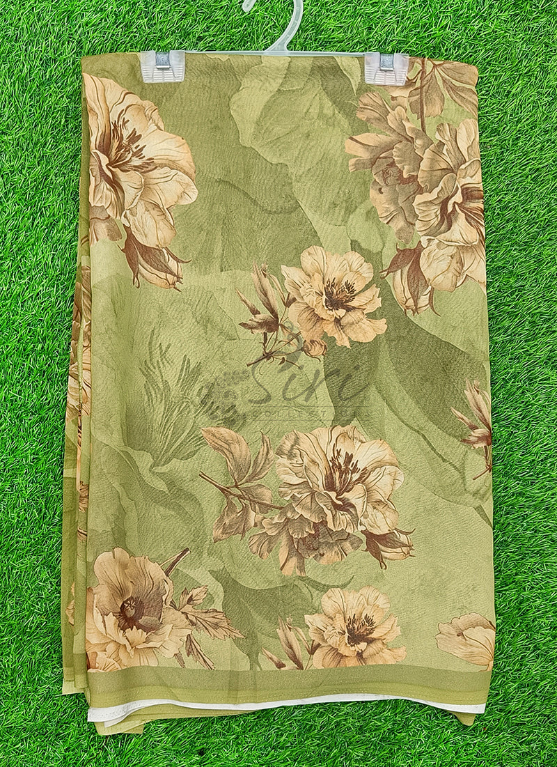 Latest Beautiful Digital Print Floral Georgette Saree