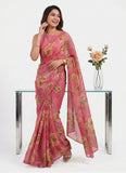 Latest Beautiful Digital Print Floral Georgette Saree