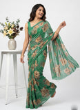 Latest Beautiful Digital Print Floral Georgette Saree