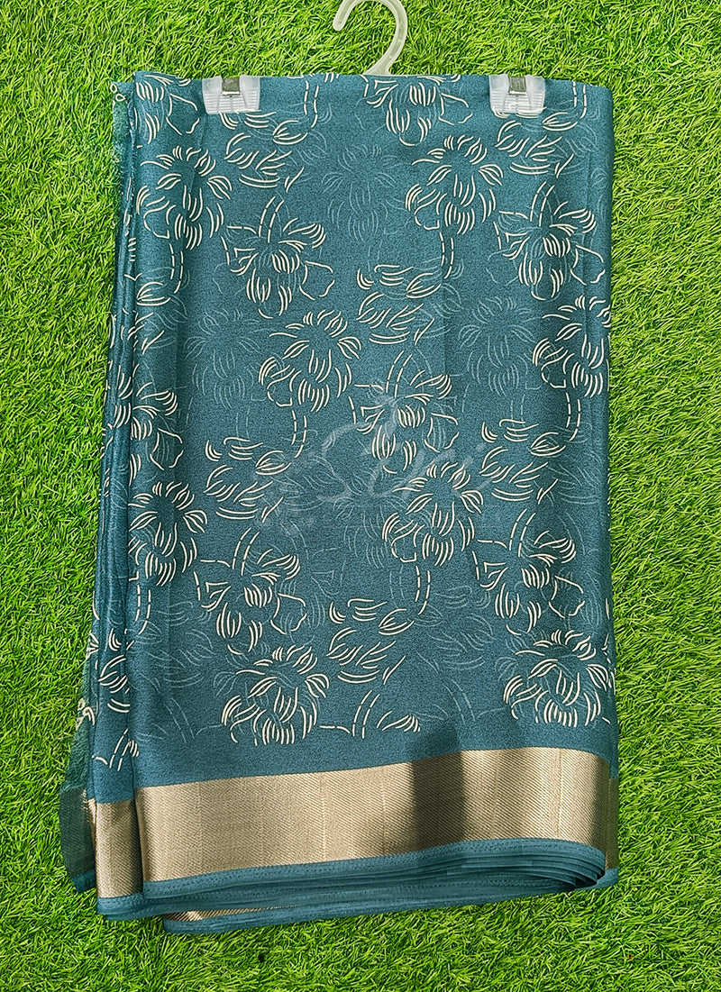 Beautiful Printed Moss Georgette Saree