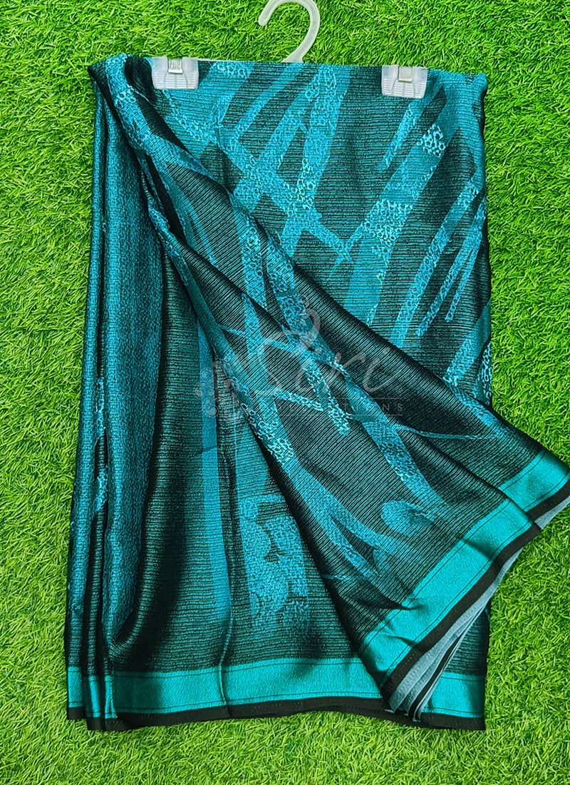 Trendy Digital Print Georgette Saree in Fine Shimmer Stipes