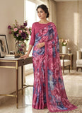 Latest Beautiful Digital Print Floral Georgette Saree