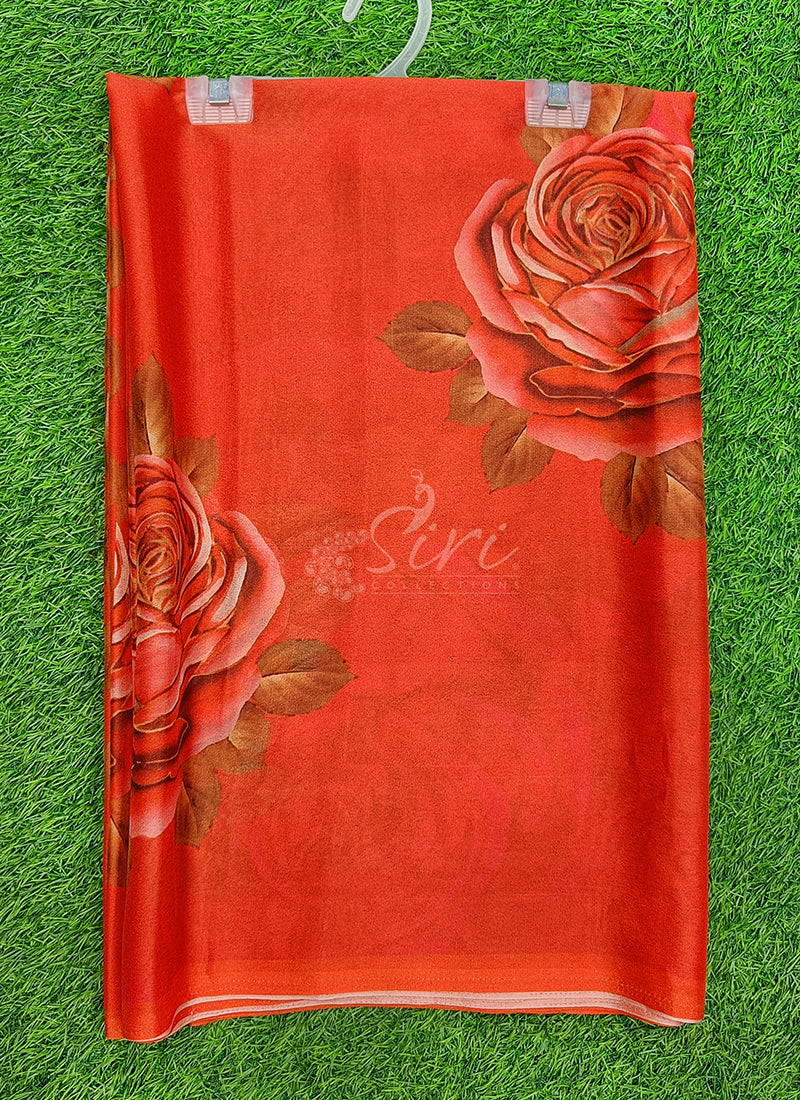 Latest Beautiful Digital Print Crepe Georgette Saree