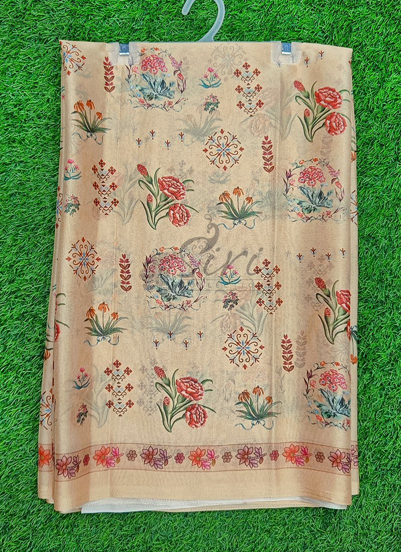 Latest Beautiful Digital Print Crepe Georgette Saree