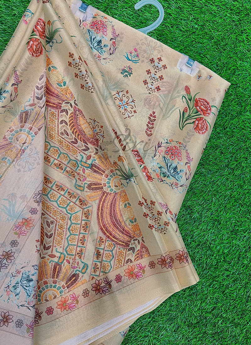 Latest Beautiful Digital Print Crepe Georgette Saree