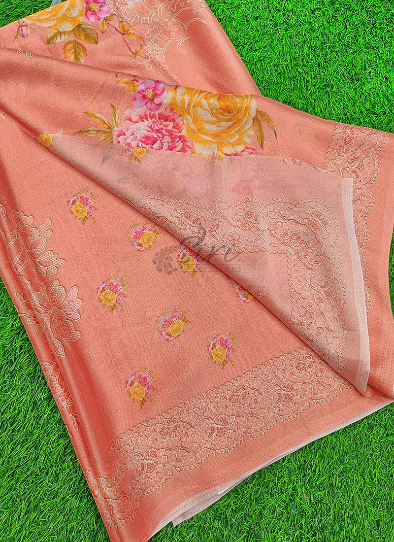 Latest Beautiful Digital Print Crepe Georgette Saree