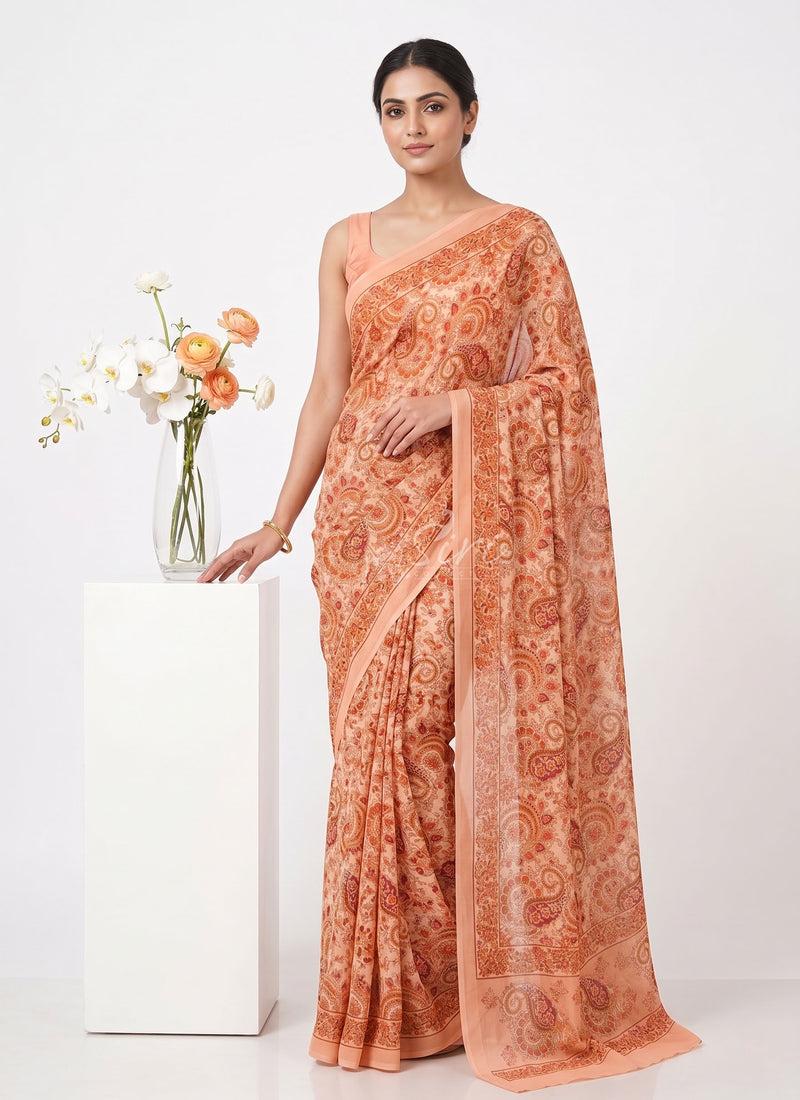 Latest Beautiful Digital Print Crepe Georgette Saree