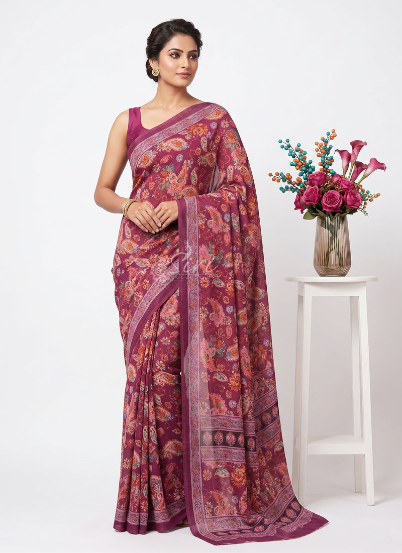 Latest Beautiful Digital Print Crepe Georgette Saree
