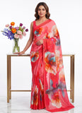Latest Beautiful Digital Print Floral Georgette Saree