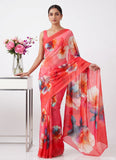Latest Beautiful Digital Print Floral Georgette Saree