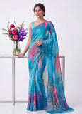 Latest Beautiful Digital Print Floral Georgette Saree