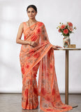 Latest Beautiful Digital Print Floral Georgette Saree