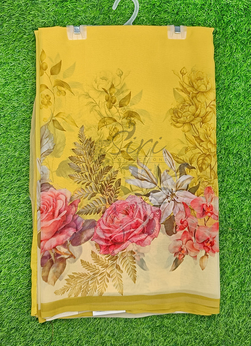 Latest Beautiful Digital Print Georgette Saree
