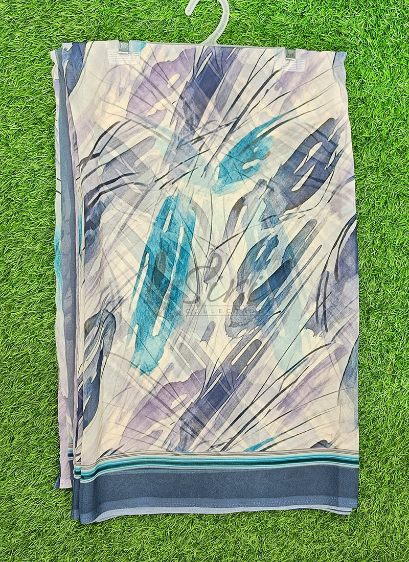 Latest Beautiful Digital Print Georgette Saree