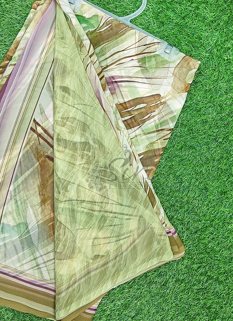 Latest Beautiful Digital Print Georgette Saree