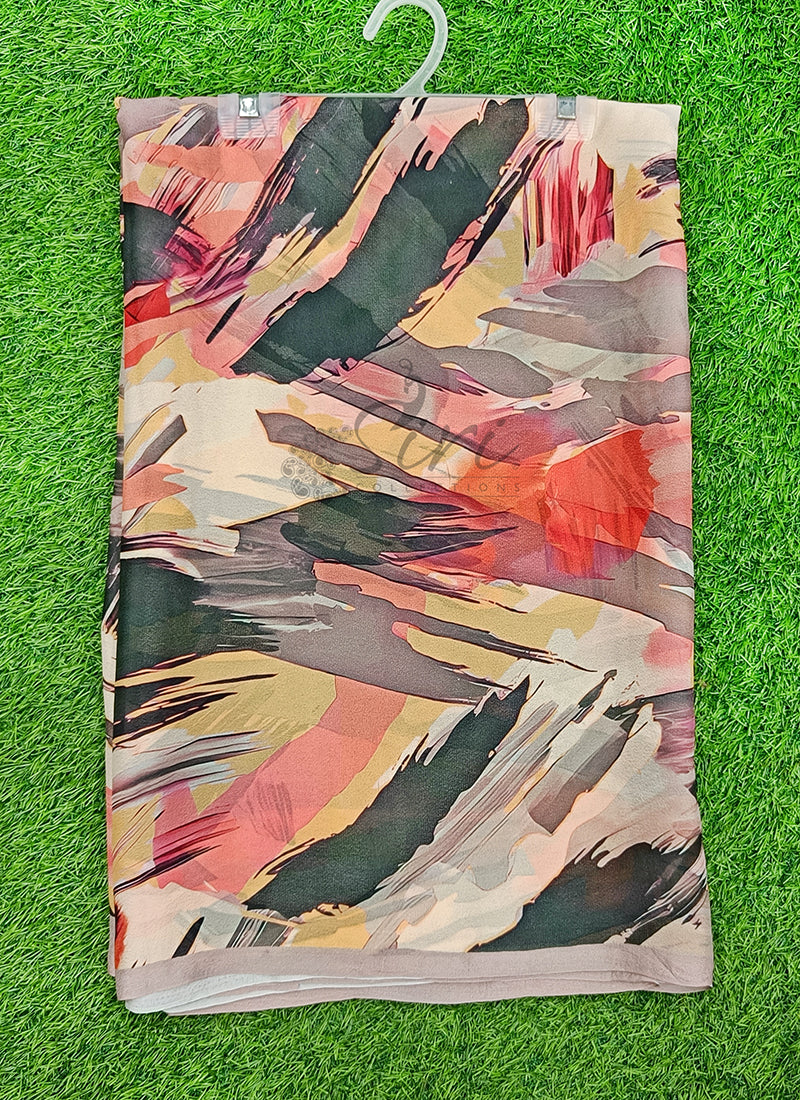 Latest Trendy Digital Print Georgette Saree