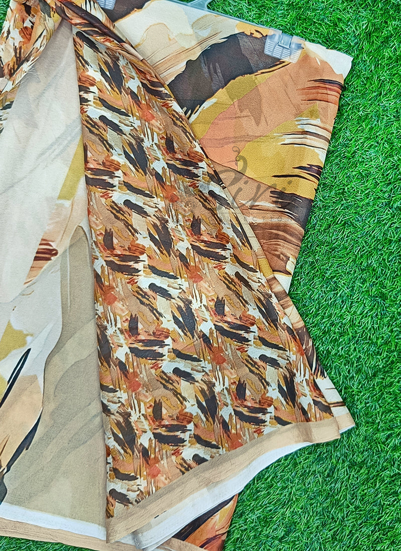 Latest Trendy Digital Print Georgette Saree