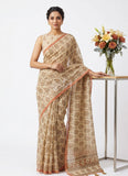 Beautiful Digital Print Kota Saree in Zari Checks