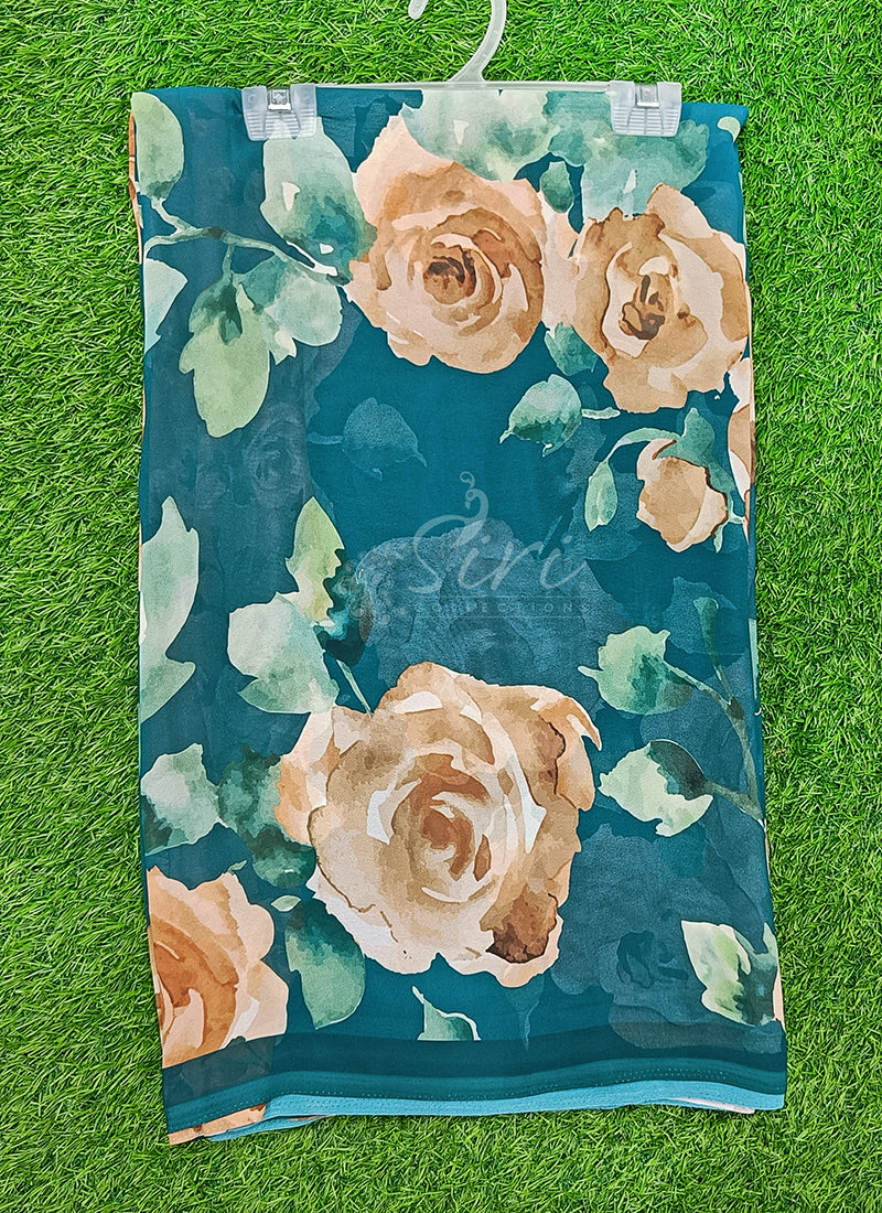 Latest Premium Digital Print Georgette Saree with Blouse