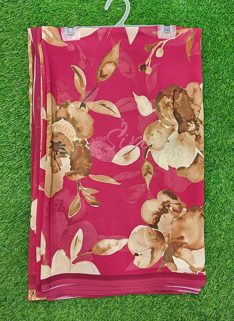 Latest Premium Digital Print Georgette Saree with Blouse