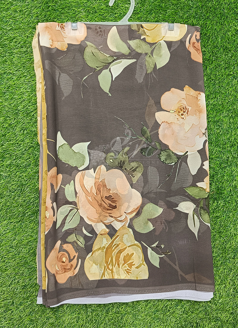 Latest Premium Digital Print Georgette Saree with Blouse