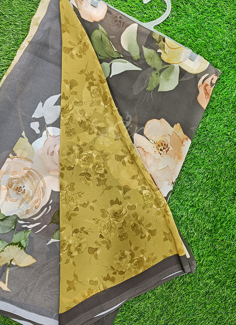 Latest Premium Digital Print Georgette Saree with Blouse