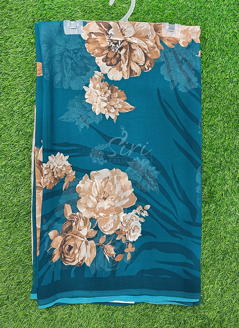 Latest Premium Digital Print Georgette Saree with Blouse