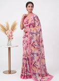 Latest Beautiful Digital Print Crepe Georgette Saree